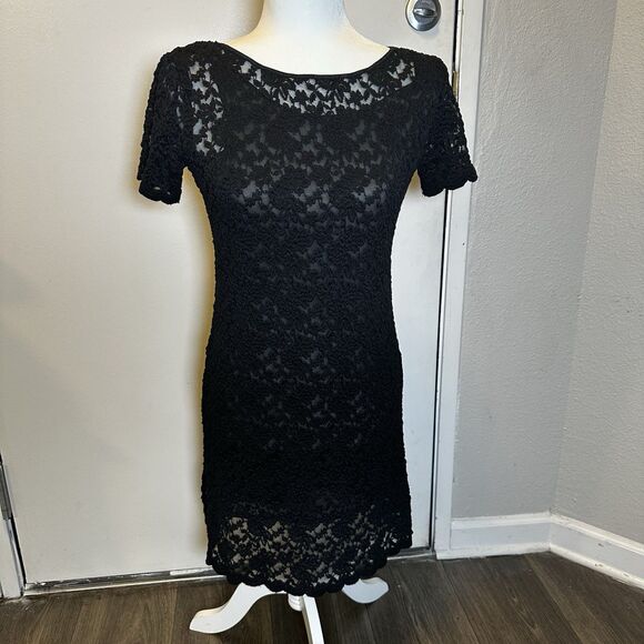 Vintage 90s Dress Lace Fairy Goth Robbie Bee Size 6 - Picture 1 of 4
